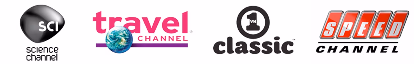 Science Channel, Travel Channel, VH1 Classic and Speed Channel logos